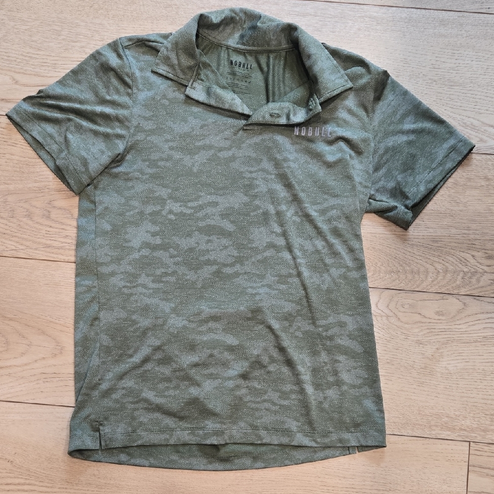 NOBULL Men's Olive Camo Polo Shirt